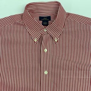 Brooks Brothers Red/White Pinstripe Shirt Size L